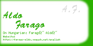 aldo farago business card